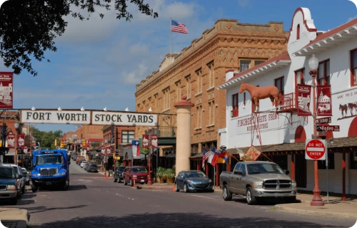 photo of the stockyards in fort worth texasw